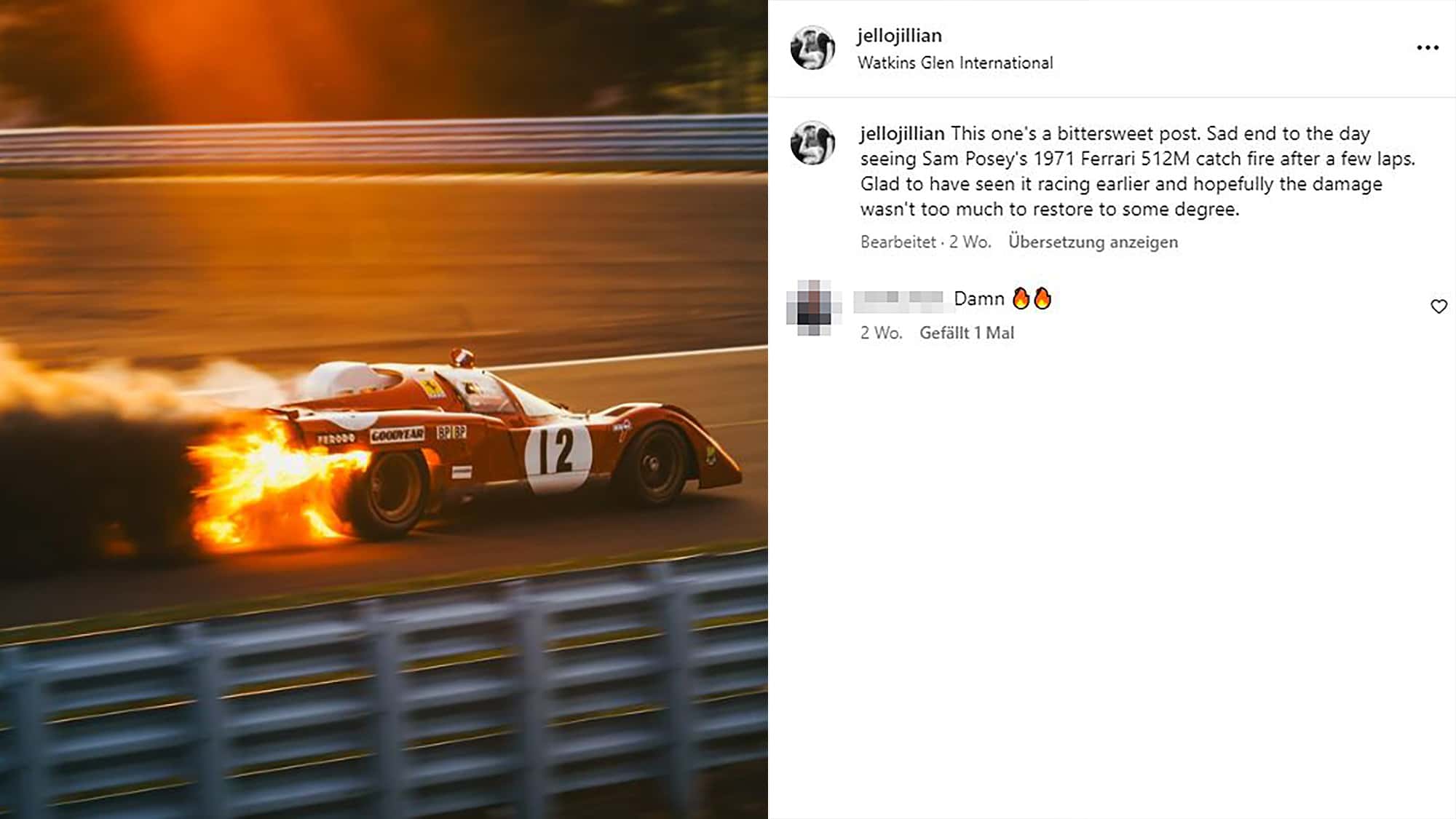 Ferrari 512M: Le-Mans-Held von 1971 in Flammen