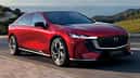 Mazda6e EV in der hochwertigen TAKUMI PLUS Ausstattung in der Farbe Soul Red Crystal 