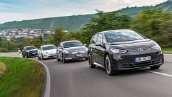 Hyundai Ioniq Elektro, Kia e-Niro, Tesla Model 3, VW ID.3, Vergleichstest, ams 2120, VW, I.D., ID.3 Hyundai Ioniq Elektro, Kia e-Niro, Tesla Model 3, VW ID.3