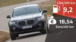 BMW X4 xDrive30i, Kosten- und Realverbrauch