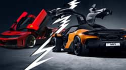 McLaren W1 Ferrari F80 Teaserbild Vergleich Flügeltüren Collage