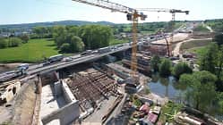 Autobahn A8 Enztalquerung Baustelle
