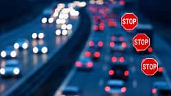 Autobahn Stau Abfahrt Stop