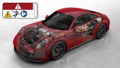 Porsche 911 992.2 GTS T-Hybrid Phantomgrafik Warnhinweis