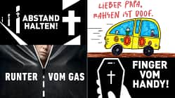 DVR Kampagne Runter vom Gas Autobahnplakate 2026 Abstimmung Collage