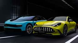 Ferrari Luce, Mercedes-AMG GT 55 4-Türer Coupé, Collage, Kaltvergleich, 06/2026 Ferrari Luce und Mercedes-AMG GT 55 4-Türer Coupé