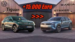07/2026, Dacia Striker Innenraum Interieur Collage Dacia Striker VW Tiguan Vergleich