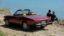 Fiat 124 Spider, Seitenansicht, See, Cabio offen