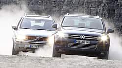 Volvo XC 90 D5 AWD Summum, VW Touareg V6 TDI Blue Motion, Frontansicht