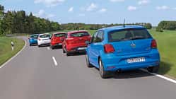 Ford Fiesta, Kia Rio, Peugeot 208, Renault Clio, VW Polo, Heckansicht
