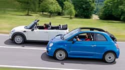 Fiat 500C, Mini One Cabrio, Seitenansicht