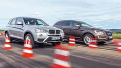 BMW X3 20d xDRIVE, Volvo XC60 D4 AWD, Frontansicht