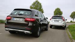 Mercedes GLC 250 d 4Matic, Volvo XC60 D5 AWD, Heckansicht
