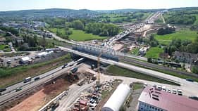 Autobahn A8 Enztalquerung Baustelle