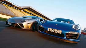 Porsche 911 Turbo S, Lamborghini Gallardo LP 570-4 Squadra Corse, Frontansicht