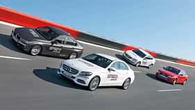 Audi A4 1.8 TFSI, BMW 320i, Mercedes C 200, Volvo S60 T4, Steilwand