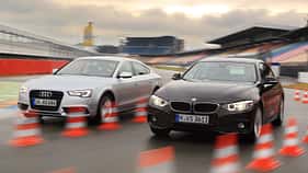 Audi A5 Sportback 2.0 TDI Ultra, BMW 418d Gran Coupé, Frontansicht