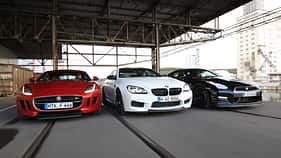 BMW M6 Competition-Paket, Jaguar F-Type R AWD, Nissan GT-R Track Edition