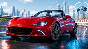 Mazda MX-5 mit E-Antrieb Visualisierung KI-generiert
