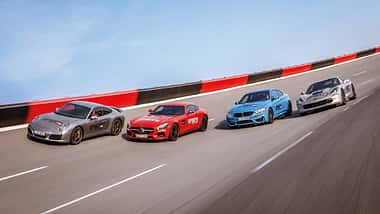 M4 Coupé, Chevrolet Corvette Stingray, Mercedes-AMG GT, Porsche 911 Carrera S