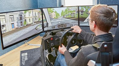 Fahrsimulator in der Fischer Academy