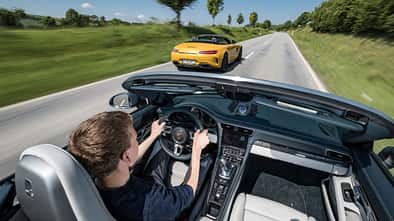 Mercedes-AMG GT C Roadster - Porsche 911 Turbo Cabrio - Sportwagen - Test