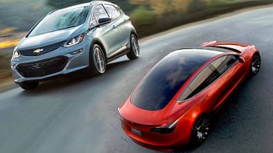 Tesla Model 3 und Chevy Bolt Collage