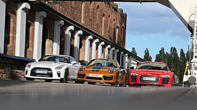 Porsche 911 Turbo S Exclusive 991 Audi R8 V10 Plus Nissan GT-R Test