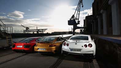 Porsche 911 Turbo S Exclusive 991 Audi R8 V10 Plus Nissan GT-R Test