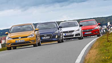 Hyundai i30, Opel Astra, Peugeot 308, VW Golf, Exterieur Front