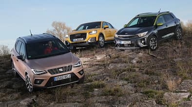 Audi Q2 1.0 TFSI Sport, Kia Stonic 1.0 T-GDI Spirit, Seat Arona 1.0 TSI Xcellence, Exterieur