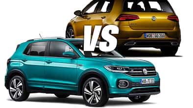 VW Golf und T-Cross Vergleich Teaser Aufmacher Bild Collage