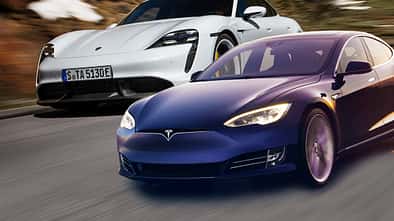 Porsche Taycan Turbo S Tesla Model S Vergleich Collage