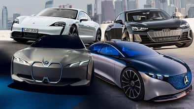 Elektroautos Deutschland BMW Mercedes Audi Porsche Collage