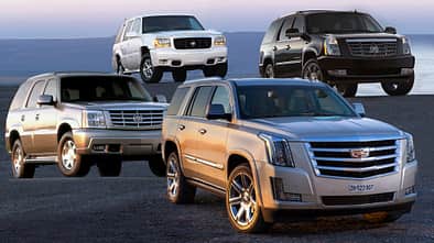 Cadillac Escalade Generationen 1 bis 4 Collage