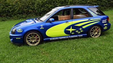 Subaru Impreza WRX Sportkombi Leichenwagen Umbau UK