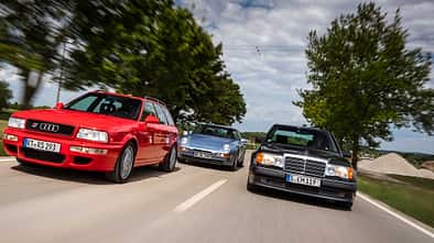 Audi RS2 Avant, Mercedes 500E, Porsche 968 Coupé