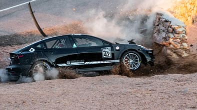 Tesla Model 3 Unplugged Performance Joshua Allan Pikes Peak crash (2020)