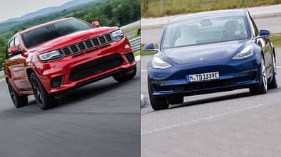 11/2020, Jeep Grand Cherokee Trackhawk und Tesla Model 3 CO2-Pooling