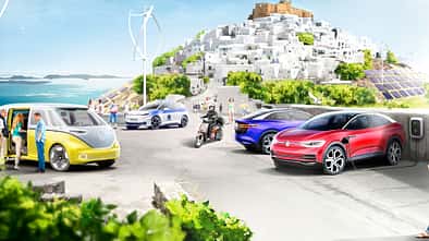 VW Griechenland Insel Elektro Mobilität Astypalea