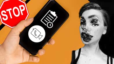Smartphone Zoom Zombie Video Konferenz Termin Stop