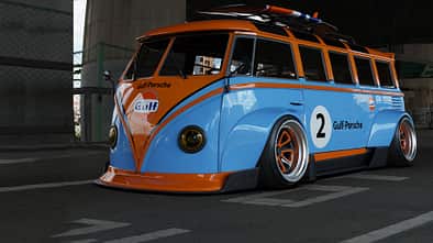 VW Bus Bulli Tuning tief Gulf Rendering