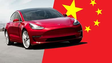 Tesla China Rückruf Flagge Collage