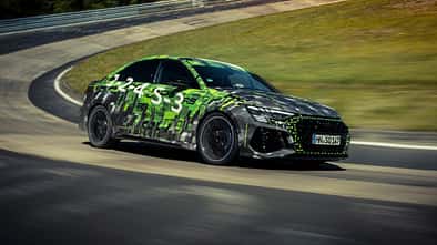 Audi RS 3 Limousine bei der Rekordfahrt auf der Nordschleife