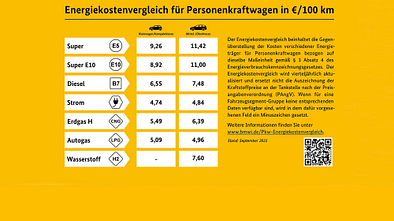 Energiekosten-Vergleich Pkw