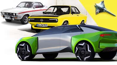 Opel Manta Pläne Collage Concept Logo