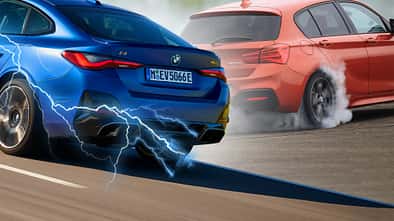 BMW i4 M135i Elektro Verbrenner Collage