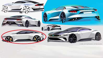 Ford Mustang Design-Zeichnungen