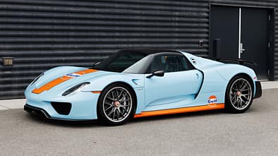 Porsche 918 Weissach Gulf-Lackierung (2015) Exterieur