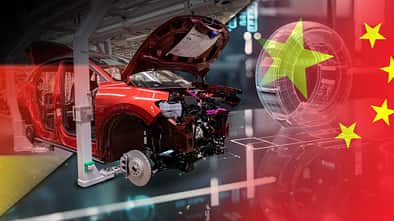 Fahrzeug Auto Produktion Elektroauto Innovation Collage China Deutschland